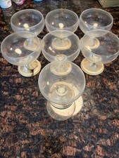 7 Vintage Duchin Creation Sterling Silver Weighted Glass Champagne Goblets Cups picture