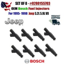 OEM Bosch x8 Fuel Injectors for 1994-1998 Jeep Grand Cherokee V8 #0280155703 picture
