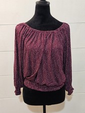 Express Long Sleeve Burgundy Top Size Medium New With Tags picture