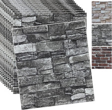 10PCS 3D Stone Effect Wall Panels - Faux Stone Paneling 3 Panels Towards The Bri picture