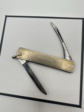 VTG D.F. Briggs Co. Pocket Knife Watch Fob Estate Sale Signed Repair Read picture