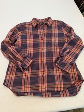 MADEWELL Women's Classic Flannel Shirt Medium Great Fall Colors Excellent Cond picture
