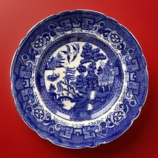 Antique Allertons Blue Willow Pattern Transferware Plate England picture