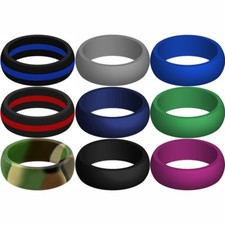 Six (6) Silicone Rings Set - High Grade Hypoalergenic Wedding Ring Replacements picture