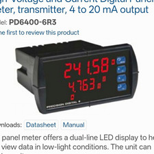 Precision Digital PD6400-6R3 1/8 DIN Digital Panel Meter, Volts & Current picture