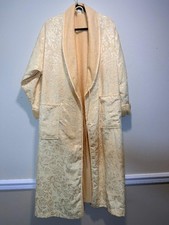 Victoria's Secret Vintage Silk Rose Jacquard Robe XS/S Cream picture