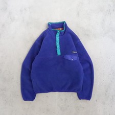 Vintage Patagonia Micro Synchilla Snap T Fleece Jacket Size Medium Blue Teal 90s picture