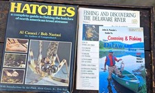 Vtg 1975 HATCHES 1st Ed Caucci Fly Fishing Book &r Delaware River Map Guide Lot picture