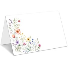 Wildflower Place Cards for Table Setting, Tent Cards Decor For Bridal Shower Bab picture