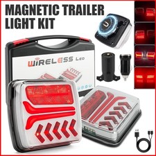 2PCS Wireless Magnetic Trailer Lights Kits Rechargeable LED TailLight Waterproof picture