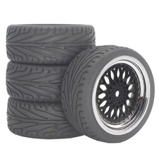 1/10RC Road Wheels Tyres Chrome BBS Style for Tamiya TT02 TT01 ET9mm 6mm 3mm o/s picture