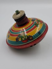 Vintage J. Chein & Co. Tin Litho Chime Spinning Top - Nursery Rhyme / Circus picture