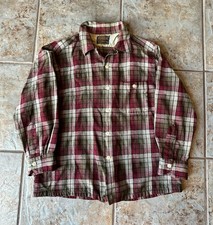 Vintage 60/70s Pendleton Board Shirt Plaid Virgin Wool Loop Collar Men's Large picture