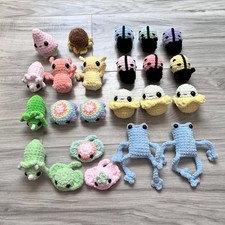 Handmade Mini Crochet Plushie Lot of 23 Assorted Animals, Market Prep, Birthday  picture