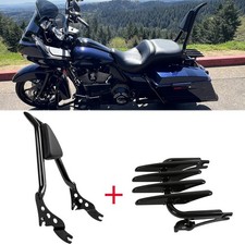 22'' Sissy Bar Backrest & Stealth Luggage Rack For Harley Street Glide 2009-2022 picture