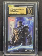 2025 CGC Pristine 10 Topps Chrome Marvel #100 Thanos Rainbow Refractor 💎POP 1💎 picture
