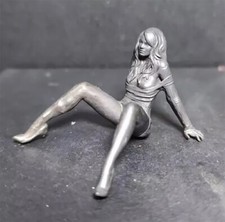 Solid Bronze Nude Stretch Legs Temptation Girl Collectable Art Antique Statue picture