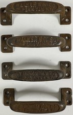 Antique Walker Bin Co Cast Iron Seed Bin Cabinet Pull Handles Hardware Victorian picture