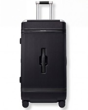 Paravel Aviator Trunk Checked Spinner Suitcase Travel Luggage Derby Black picture