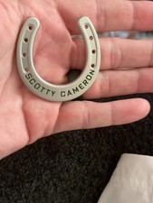 Scotty Cameron Feeling Lucky Horseshoe Metal Golf Ball Marker Silver Green picture