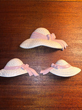 3 Vintage Burwood. wall Decorations Wall Hangings Ladies Hats picture