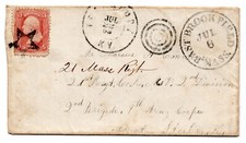 Us 1863 Civil War Cover & Letter East Brookfield Mass. Dated July 1863 From Mary picture
