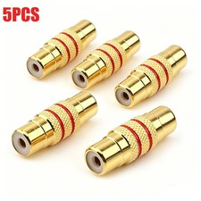 5Pcs Gold Plated RCA Audio Video Female to Female Jack Coupler Adapter Connector picture