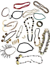 Lot of Vintage African Tribal Jewelry Necklaces Beads Earrings Bracelet 26 Pcs picture