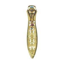 Antique French Gilt Bronze Enamel Bookmark Napoleon III c1848-70 DAMAGED picture