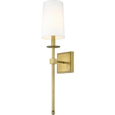 Z-Lite 811-1S-RB-WH Camila 1 Light 5.5 inch Rubbed Brass Wall Sconce Wall Light picture
