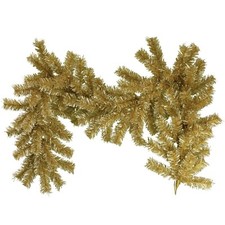 6FT Antique Gold Christmas Garland Tinsel Brush 16in Width Holiday Decor picture