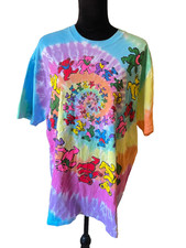 VTG 1995 Liquid Blue Grateful Dead Dancing Bears Spiral Tie Dye T-Shirt Men's XL picture
