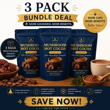 3 PACK New IMANI ORGANICS Mushroom Hot Cocoa Mix Sleep Support Blend Vegan Cocoa picture
