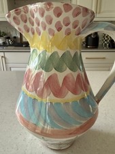 VINTAGE 1996 MACKENZIE CHILDS STOKE GABRIEL SMALL PITCHER  POTTERY 8.5