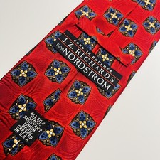 J.Z. Richards red silk tie with blue floral, overlay 59 x 3.75“ NWOT NEW picture