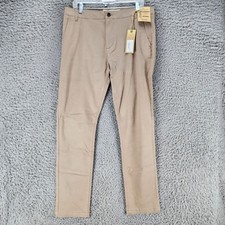 Tailor Vintage Pants Mens 33x32 Tan Stretch Mid Rise Slim Fit Chino *NWT* picture