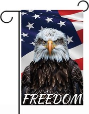 Garden Flag 12x18 Bald Eagle American Flag Freedom Outdoor Decor picture