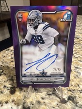 2026 Topps Bowman Football LT Overton Chrome Rookie Auto /75 Dallas Cowboys picture