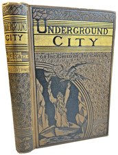 Antique Ornate Victorian Book Rare 1st US Ed Jules Verne UNDERGROUND CITY 1883 picture