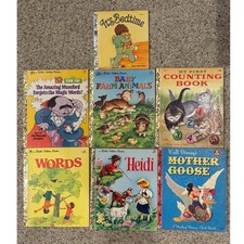 Vintage Little Golden Books Lot of 7 Disney Sesame Street Mother Goose Heidi picture