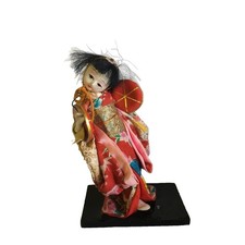NINGYO Vintage Japanese Ichimatsu Porcelain Doll Kimono Antique 5 1/2 In Fancy picture