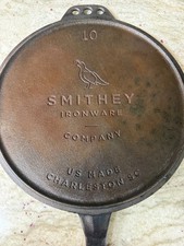 Smithey Ironware No 10 Cast Iron Flat Top Griddle Lid Charleston SC Pre-Owned picture