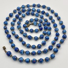 VTG Millefiori Murano Glass Hand Knotted Italian Opera Length 48