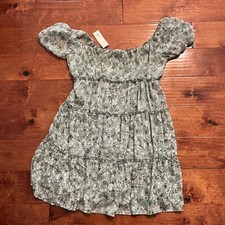 Women’s Boutique Dress Francesca’s Puff Sleeve Sage L Floral $50 NWT Miami picture