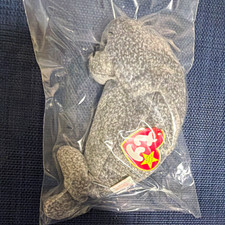 Ty Teenie Beanie Babies Teenie Beanie Gray Plush w/ Heart Tag Sealed Bag picture
