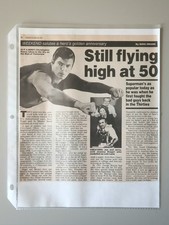 🟢 Christopher Reeve Superman 50th Newspaper Clipping 1988 Vintage picture