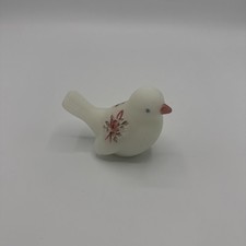 Fenton Satin Burmese Bird Figurine Hand Painted Briar Rose Flower Signed picture