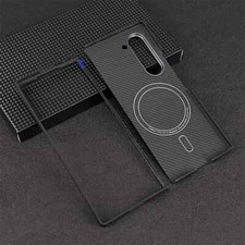 Genuine 600D Carbon Fiber Magsafe Case for Samsung Galaxy Z Fold 6 5 Matte Cover picture