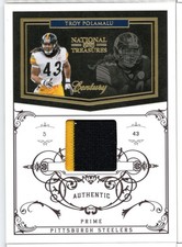2010 National Treasures Century PRIME Troy Polamalu Patch 43/50 Steelers #121 picture