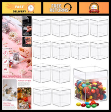 50 Pcs Clear Acrylic Candy Boxes with Lids - 2x2 Inch Square Storage Containers picture